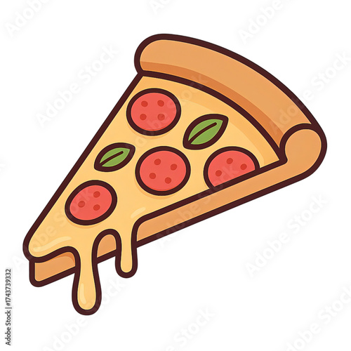 ピザスライスイラスト｜Pizza Slice Illustration