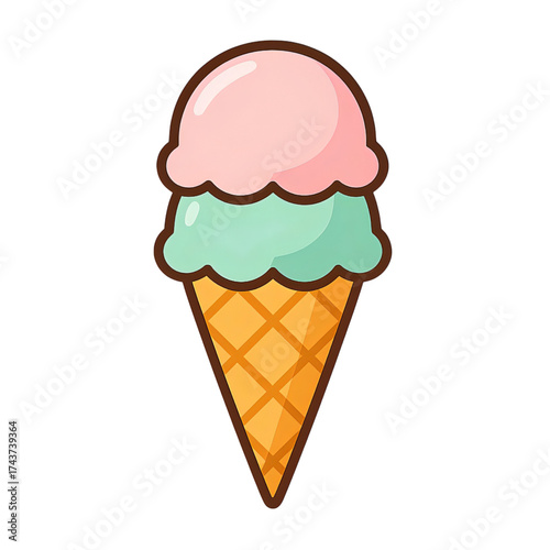 アイスクリームコーンイラスト｜Ice Cream Cone Illustration