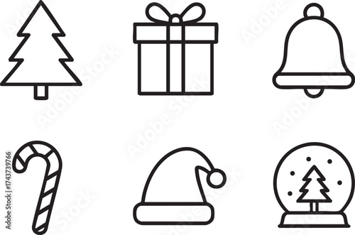 Christmas, New Year holidays icons set