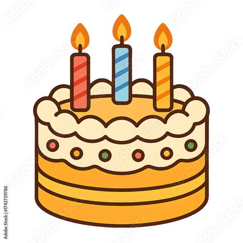 バースデーケーキのイラスト｜Birthday Cake Illustration