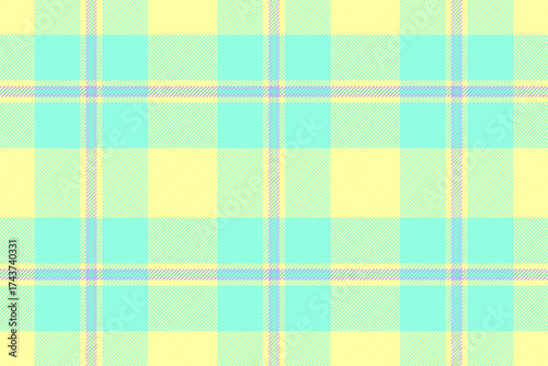 Man check pattern vector, hounds tooth tartan texture plaid. Easter seamless background textile fabric in teal and yellow colors.