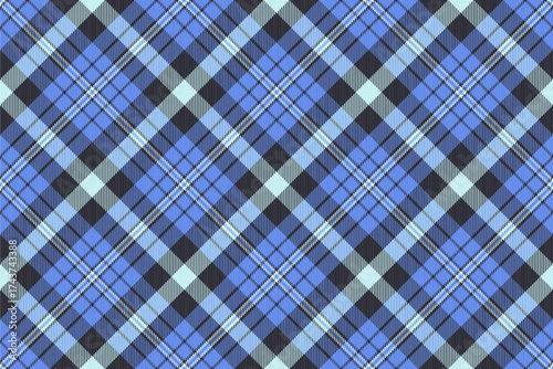 Halloween plaid background fabric, teal tartan vector pattern. National seamless texture check textile in blue and pastel colors.