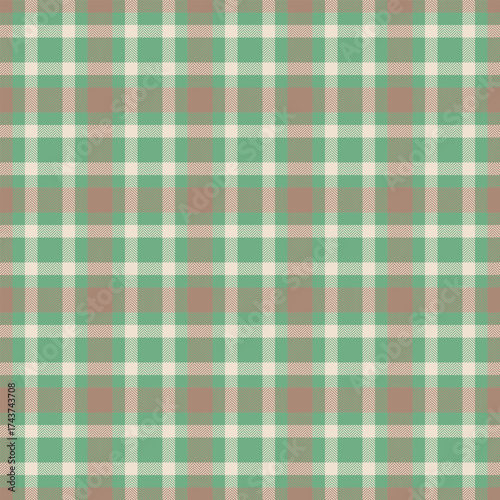 Display tartan background seamless, complexity pattern texture textile. Herringbone check plaid fabric vector in green and light colors.