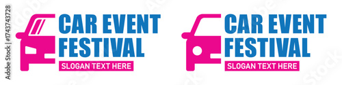 Car event festival label icon, vector illustration