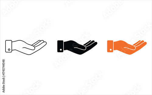 Open hand icons showing giving help and support