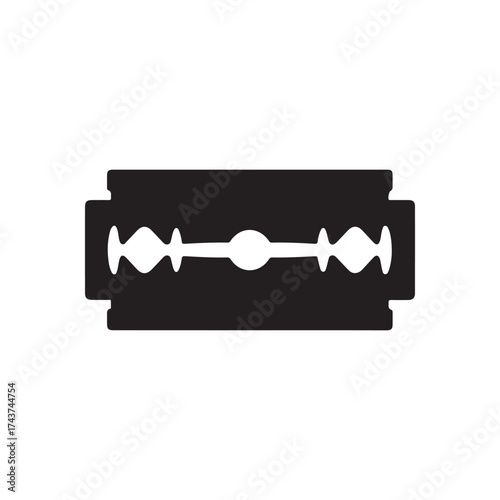 Black razor blade silhouette vector flat illustration design on white background
