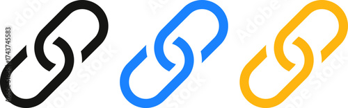 Web link icon set. Chain icons. Webpage URL link symbol. external link, share link symbol 