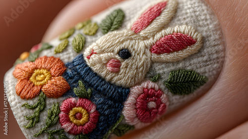 nail embroidery art, Embroidery work