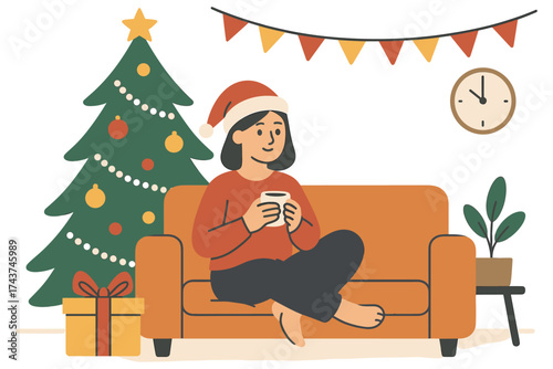 Cozy holiday scene with festive decor and warm holiday spirit