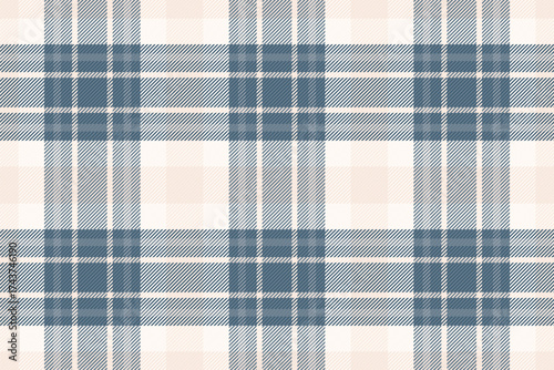 Home fabric plaid background, 60s tartan textile vector. Screen pattern texture check seamless in pastel and cyan colors.
