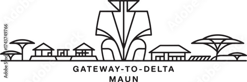 City Skyline of Maun Botswana Silhouette Gateway to Delta Landscape