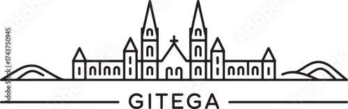 Gitega Burundi Skyline Silhouette Vector Illustration Capital City Architecture