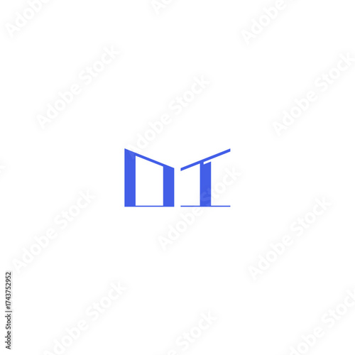 monogram initial logo design square concept abstract OI techno geometric style letter