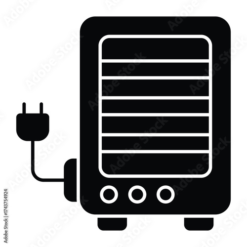 Electric heater Vector icon which can easily modify or edit