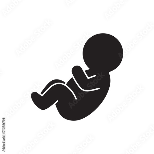 New born baby icon silhouette vector flat illustration design on white background