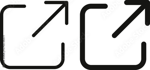 External link arrow icon set. Share symbol. External link icons collection