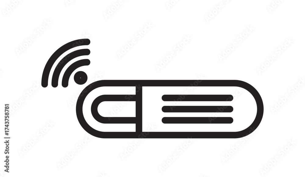 Naklejka premium Microchip icon. same pose same proportions four styles black solid glyph outline minimal flat multicolor filled
