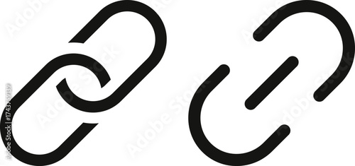 Web link icon set. Chain icons. Webpage URL link symbol. external link, share link, internet url, attach link symbol 