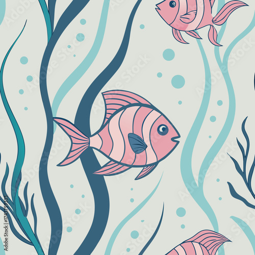 seamless background with fishes