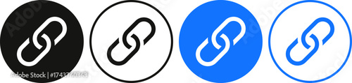 Web link icon set. Chain icons. Webpage URL link symbol. external link, share link, internet url, attach link symbol 