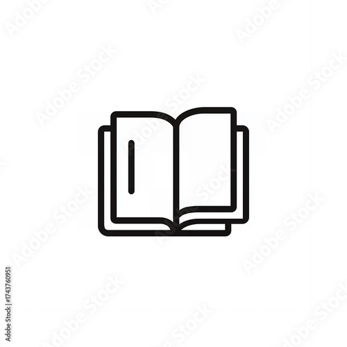 Simple Outline Book Symbol for Education and Reading