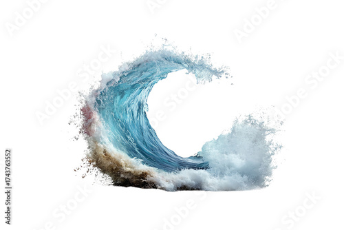 Wallpaper Mural A dynamic wave crashing with vibrant colors, showcasing the power and beauty of nature in action, set against a transparent background. Torontodigital.ca