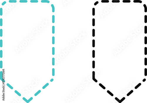 Download icon vector graphic turquoise dashed line illustration vector