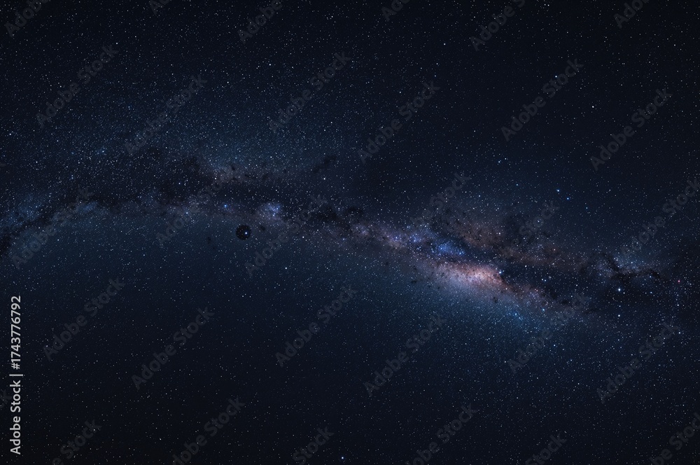 Fototapeta premium Wide-angle cosmic capture of the Milky Way galaxy against a starry night backdrop