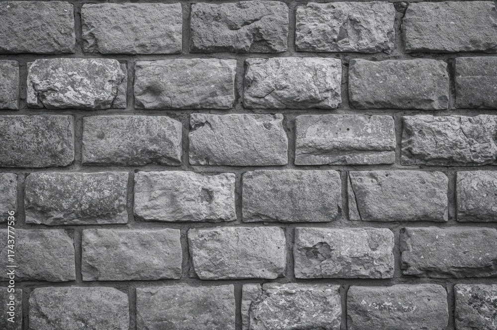 Obraz premium Gray stone wall close-up texture background