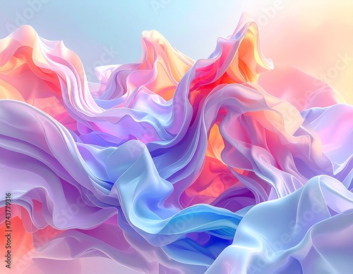 An abstract, colorful background of flowing smoke and flame waves with a purple and blue texture design