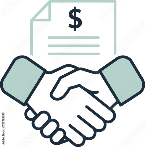Deal closing handshake solidifies a profitable agreement securing financial success and monetary gain today