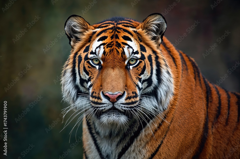Fototapeta premium Captive Sumatran Tiger Panthera Tigris Sumatrae Close-up Portrait