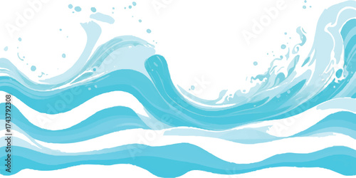 Abstract illustration of water in different shades of blue and white