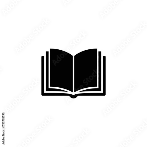 Simple open book icon symbol graphic design resource knowledge learning education reading literature