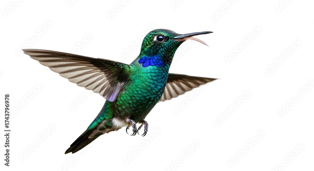 Obraz premium Action of Hummingbird Hovering, Nature Scene, Close-Up Image, Vibrant Environment, Aerial View, Wildlife Concept