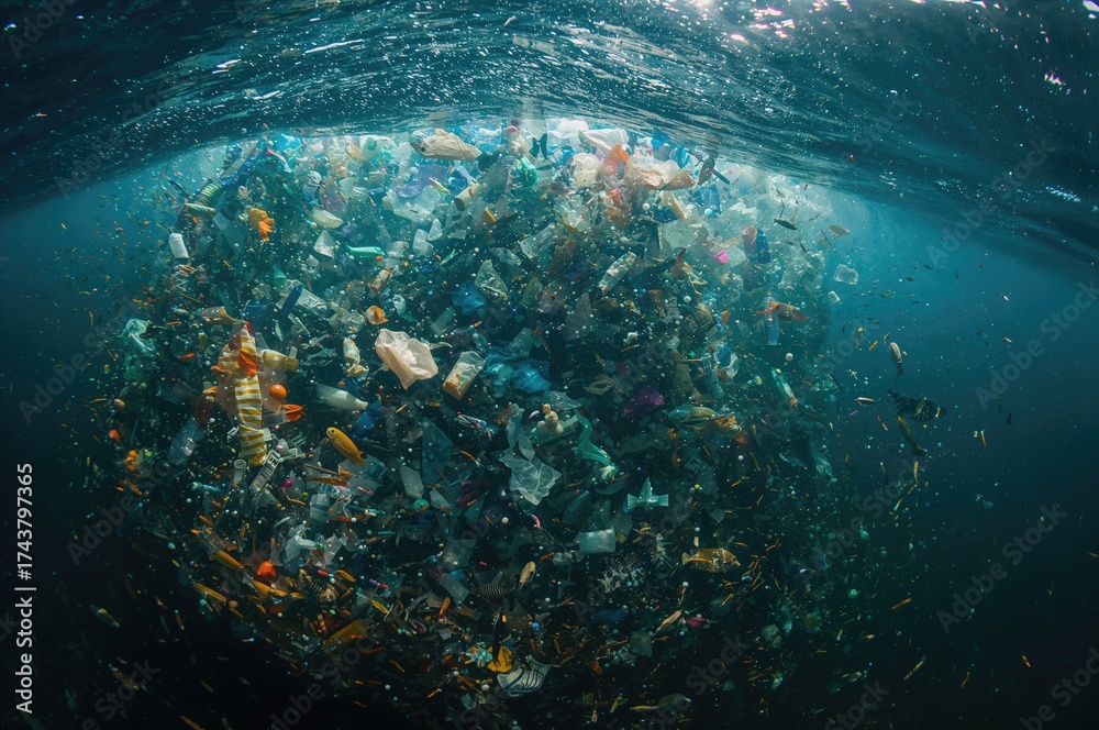 Obraz premium Marine plastic contamination