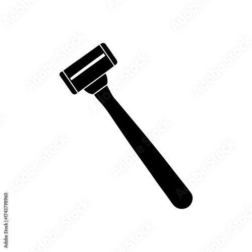 Silhouette of a safety razor tool on transparent background