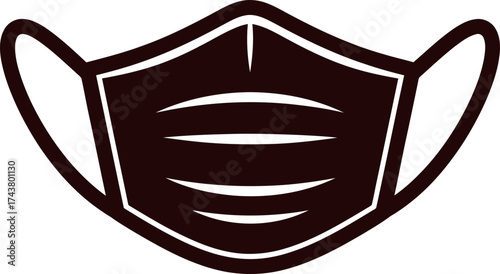 Medical face mask vector icon or symbol. Concept of disease protection and health safety for alert, sign, web, graphic, design