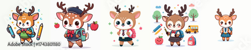 Cute fawn in illustration