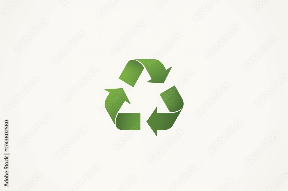 Obraz premium Recycling icon for paper displayed on a plain white backdrop highlighting ecological theme