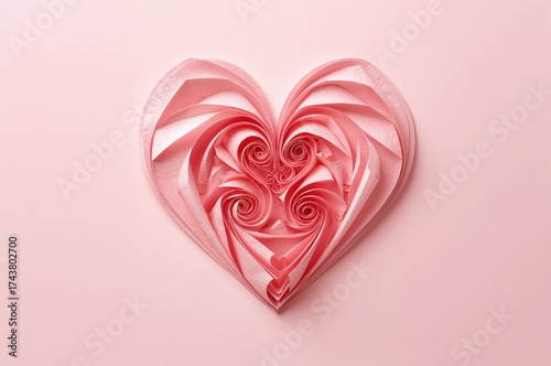 Heart-shaped pink paper with a trail