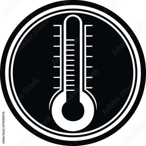 thermometer reading vector icon
