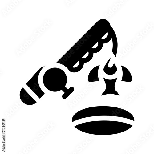 icon ice fishing with style glyph