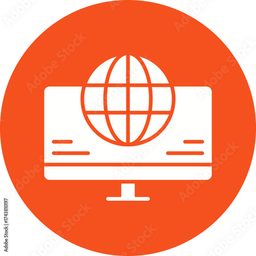 web icon with globe