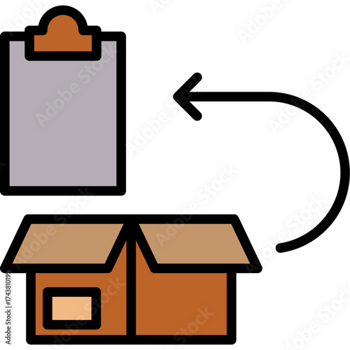Return Policy lineal color icon