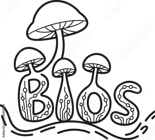 Vector illustration set of colorful cartoon mushrooms, fungi, and toadstools in forest grass, perfect for nature and food concepts