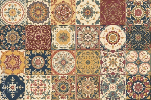 Vibrant digital mural art blending diverse patterns for multiple wall types