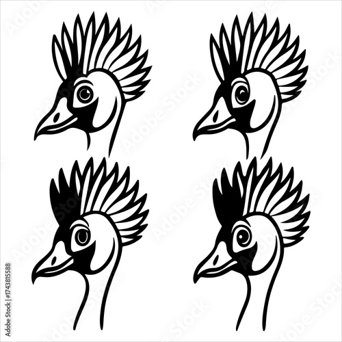 A Majestic African Wildlife Portrait of the Iconic Crowned Crane, Showcasing its Golden Crown of Stiff Feathers and Elegant Long Legs, a Symbol of Grace and Wetland Beauty