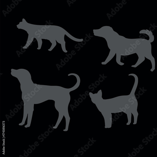 dog and cat silhouette 2