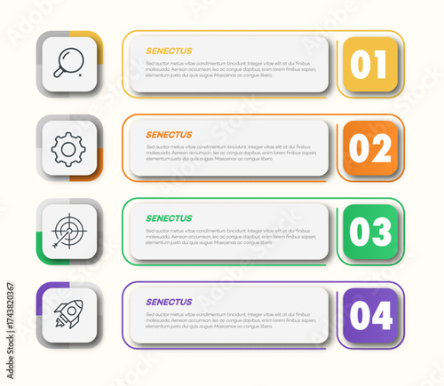 Strategy infographic template 4 steps 3d for sale strategy, start up project, business strategy, presentation, theory basic operation, logic analysis vector 10 eps